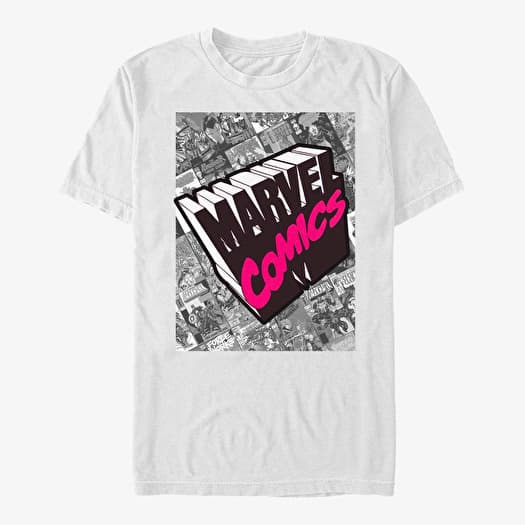 T-shirt Merch Marvel - Vintage Comics White