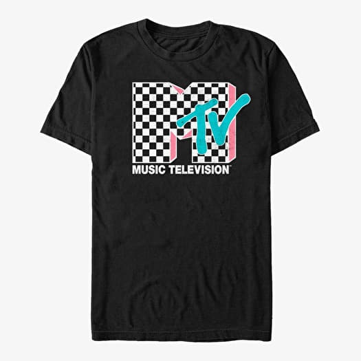 T-shirt Merch Paramount MTV - Checkered MTV Inverse Black