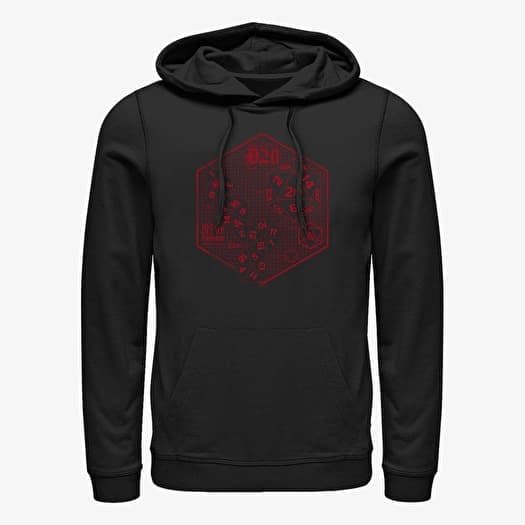 Mikina Merch Hasbro Dungeons & Dragons - Icosahedron Schematic Unisex Hoodie Black