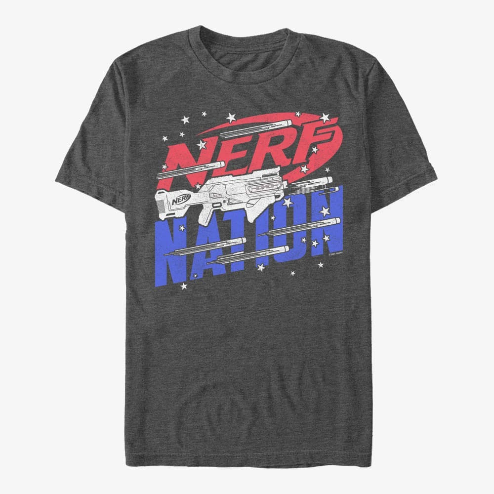 T-Shirts Merch Hasbro Vault Nerf - Nerf Nation Men's T-Shirt Dark Heather Grey