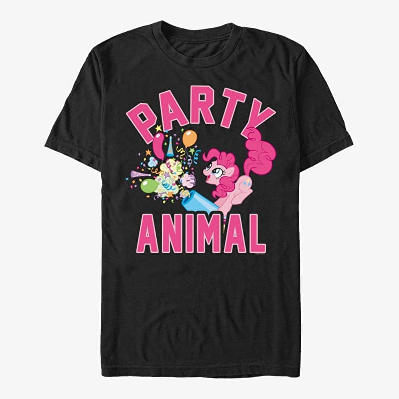 T-shirt Merch Hasbro Vault My Little Pony - Pinkie Pie Party Men's T-Shirt Black