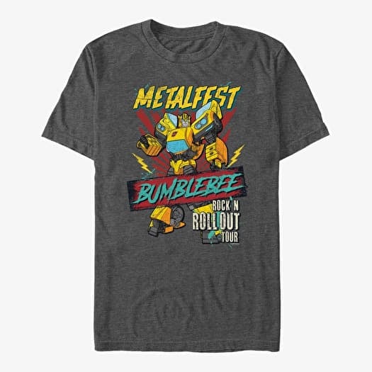 T-krekls Merch Hasbro Vault Transformers - Metalfest Bumblebee Men's T-Shirt Dark Heather Grey