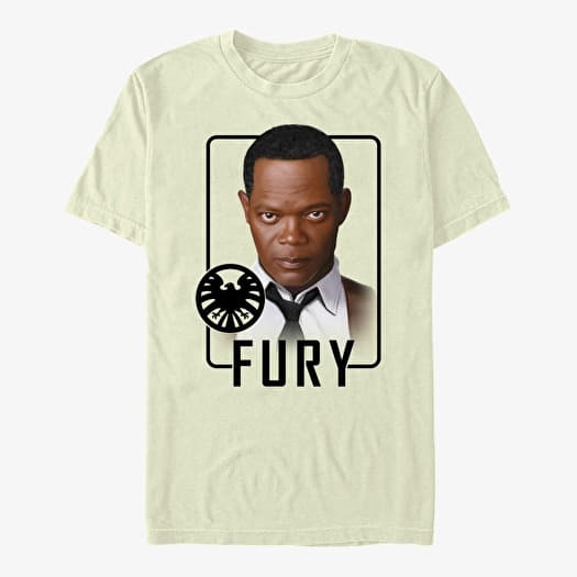 Tričko Merch Captain Marvel: Movie - Fury ID Men's T-Shirt Natural