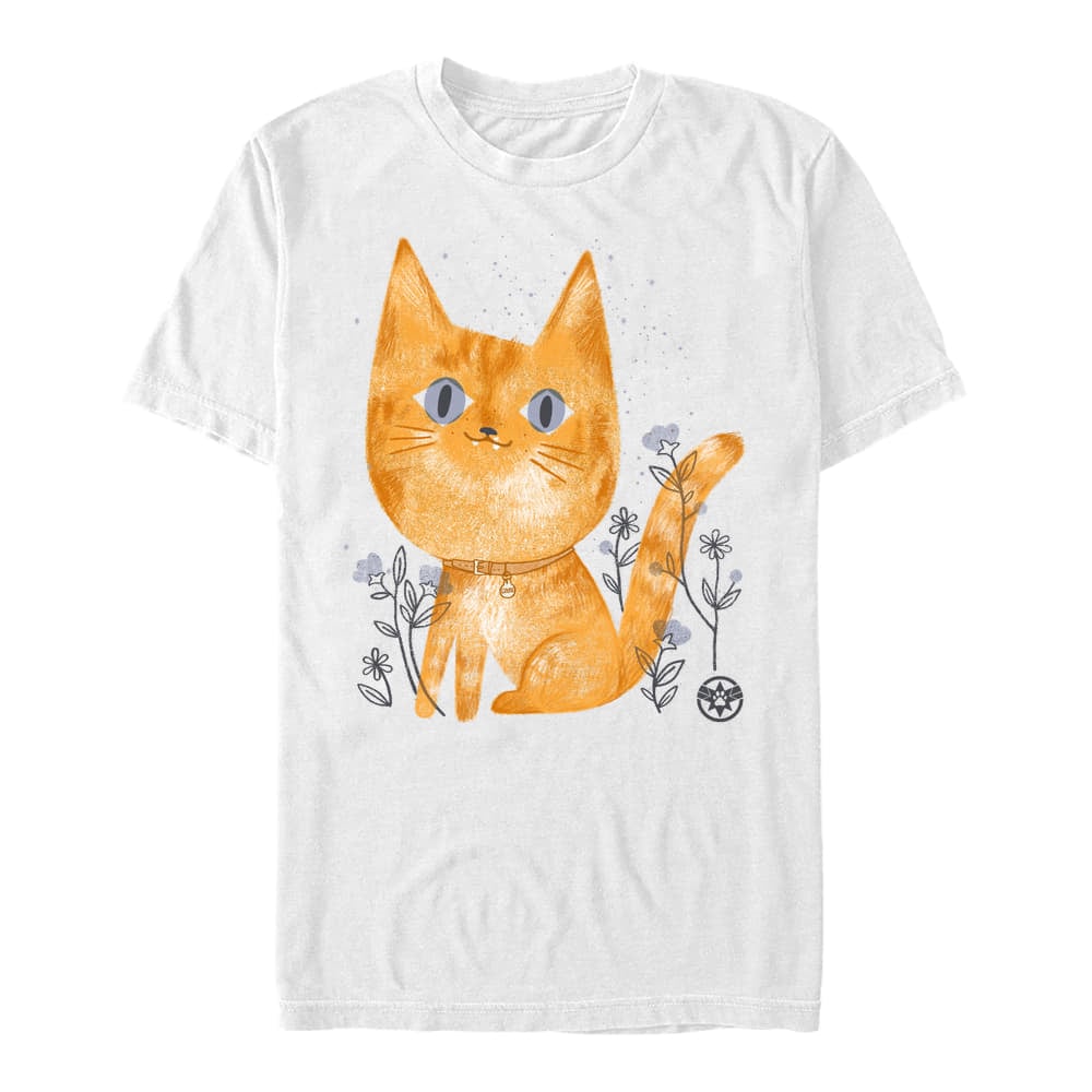 T-särgid Merch Captain Marvel: Movie - Goose the Cat Men's T-Shirt White