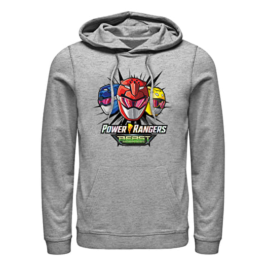 Mikina Merch Hasbro Power Rangers - Beast Morphers Helmets Unisex Hoodie Heather Grey