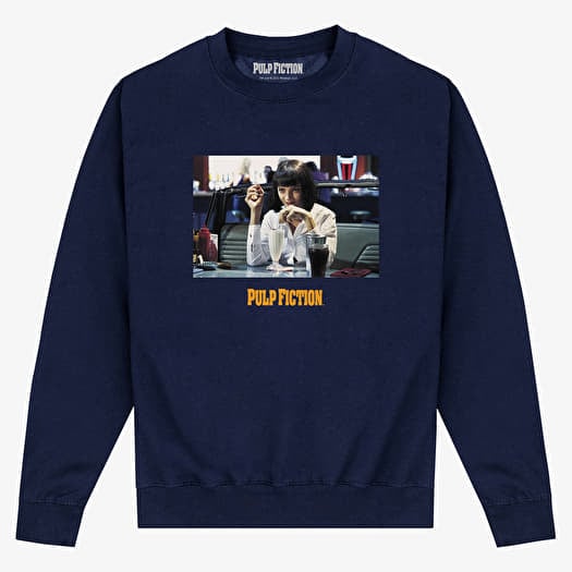 Sweatshirt Merch Pulp Fiction - Pulp Fiction Mia Wallace Unisex Sweatshirt Navy