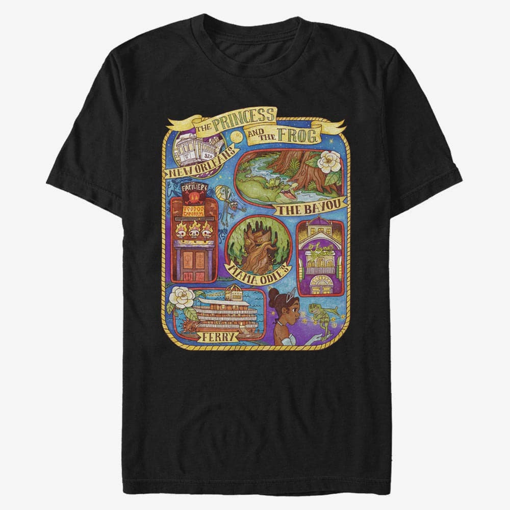 T-shirts Merch Disney The Princess & The Frog - MAP Unisex T-Shirt Black