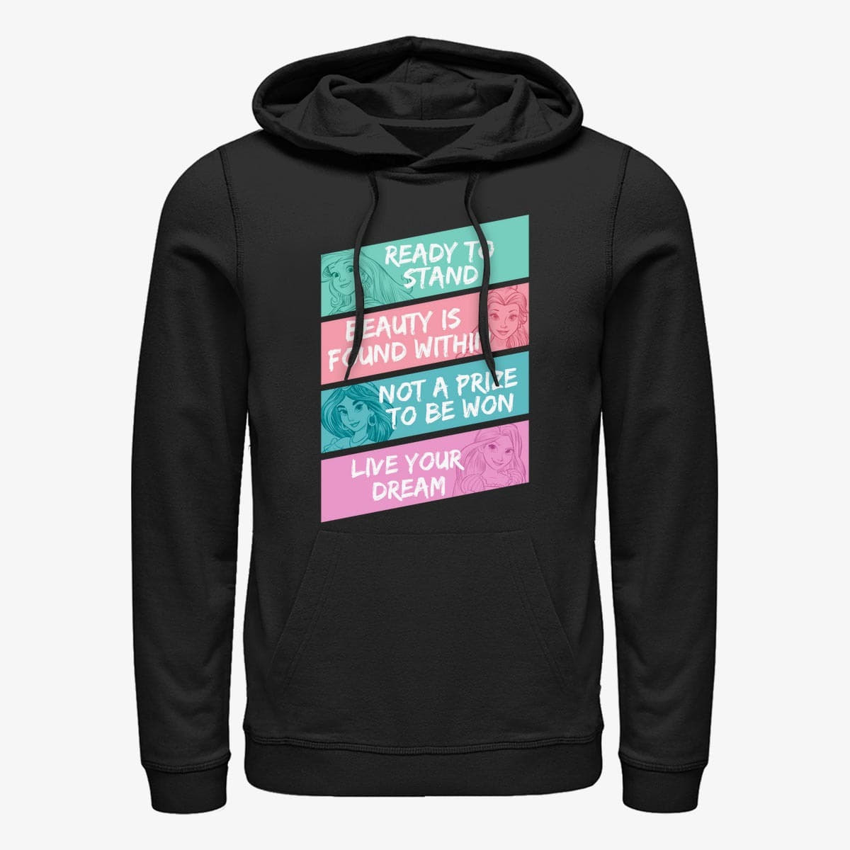 Sweatshirts Merch Disney Princesses - Motivational Princess Unisex Hoodie Black