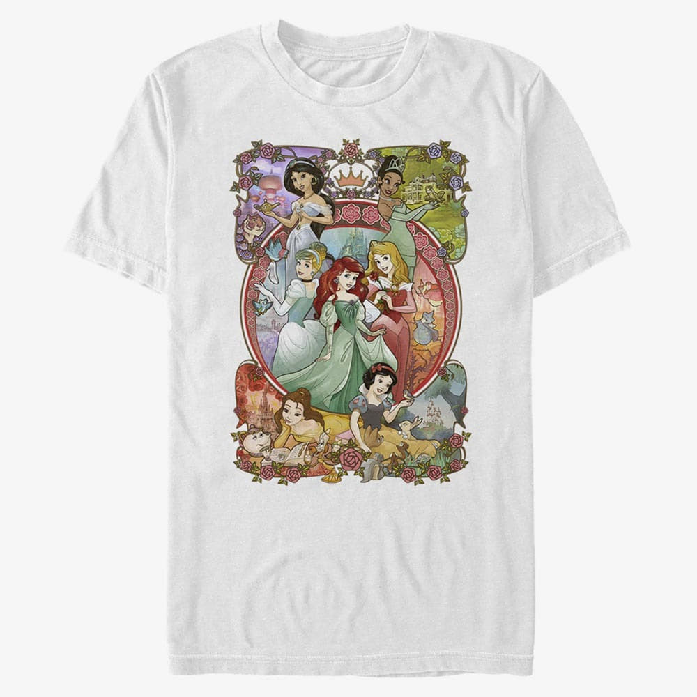 Trička Merch Disney Princesses - Princess Power Unisex T-Shirt White