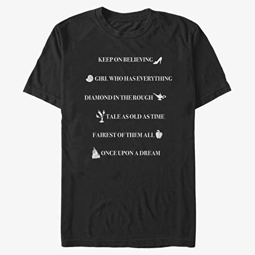 T-shirt Merch Disney Princesses - Royal Quotes Unisex T-Shirt Black