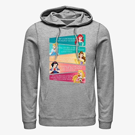 Mikina Merch Disney Princesses - Princess Adjectives Unisex Hoodie Heather Grey
