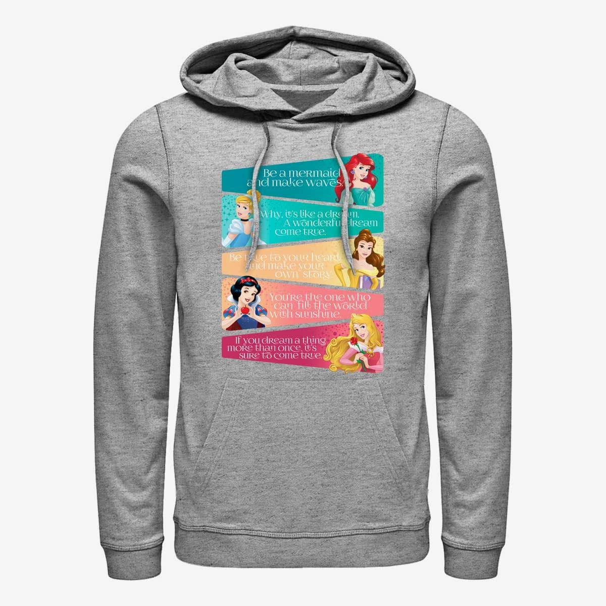 Dukserice Merch Disney Princesses - Princess Adjectives Unisex Hoodie Heather Grey