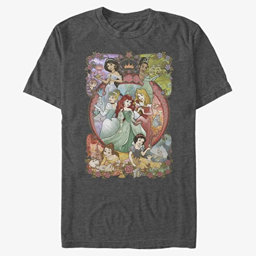 Tričko Merch Disney Princesses - Princess Power Unisex T-Shirt Dark Heather Grey