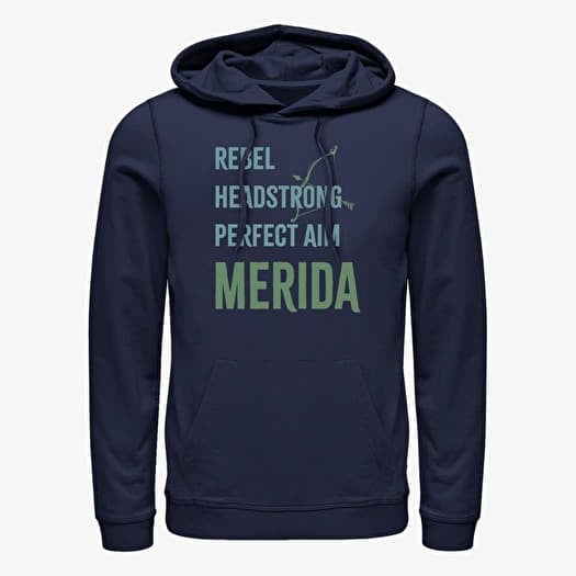 Mikina Merch Disney Princesses - List Merida Unisex Hoodie Navy Blue