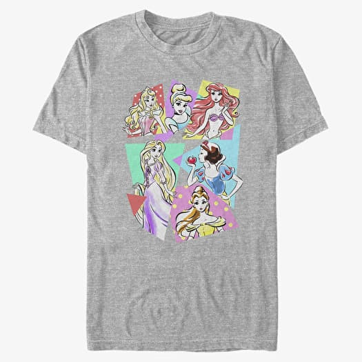 T-shirt Merch Disney Princesses - Neon Pop Unisex T-Shirt Heather Grey