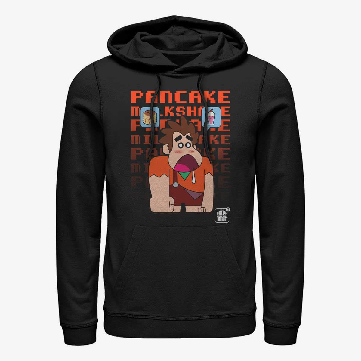Толстовки та реглани Merch Disney Wreck-It Ralph - Pancake Milkshake Unisex Hoodie Black