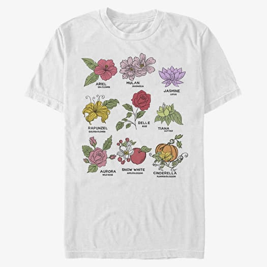 Majica Merch Disney Princesses - PRINCESS FLOWERS Unisex T-Shirt White