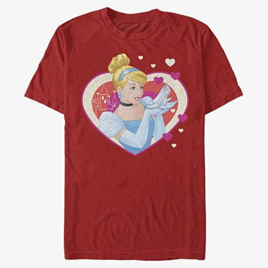 Majica Merch Disney Princesses - Cinderella Hearts Unisex T-Shirt Red