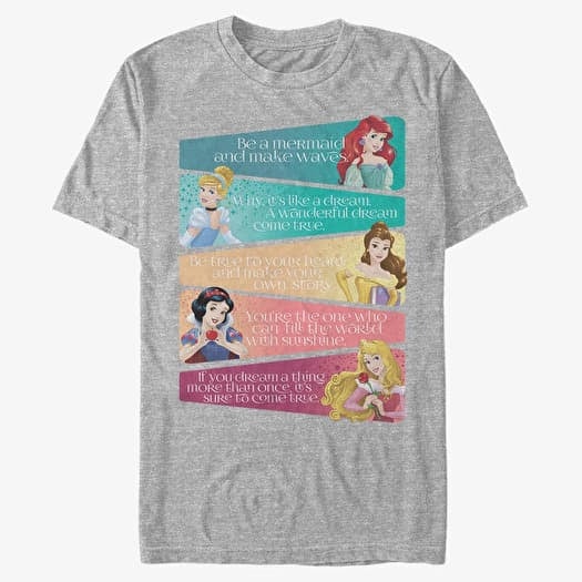T-shirt Merch Disney Princesses - Princess Adjectives Unisex T-Shirt Heather Grey