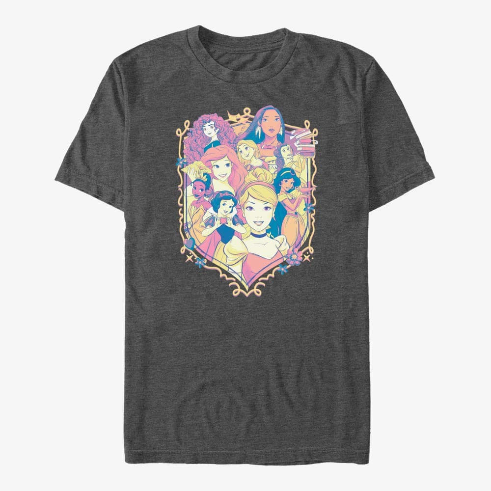 T-shirts Merch Disney Princesses - Princess Sheild Unisex T-Shirt Dark Heather Grey