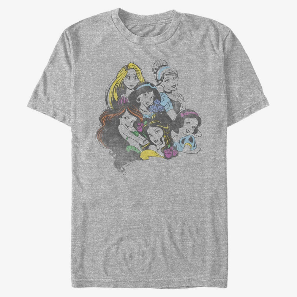 majice kratkih rukava Merch Disney Princesses - Princess Chillin Unisex T-Shirt Heather Grey