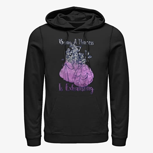Sweatshirt Merch Disney Princess - Exhausted Unisex Hoodie Black