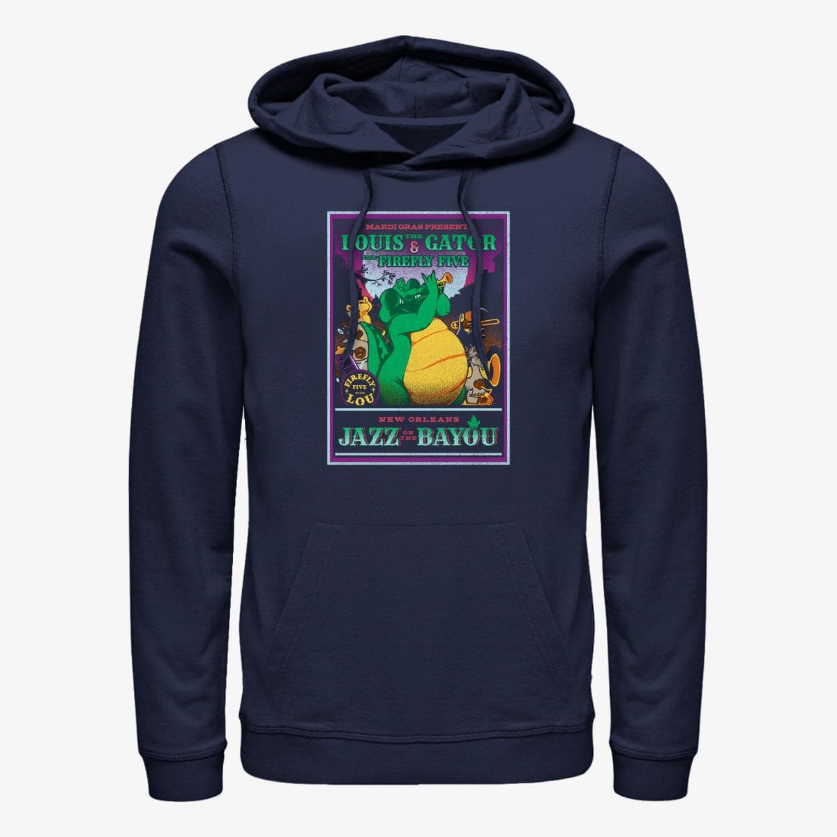 Dukserice Merch Disney The Princess & The Frog - Rockadile Unisex Hoodie Navy Blue