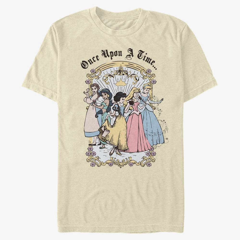 majice kratkih rukava Merch Disney Princesses - Vintage Princess Group Unisex T-Shirt Natural