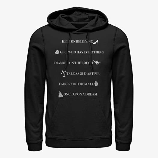 Hanorac Merch Disney Princesses - Royal Quotes Unisex Hoodie Black