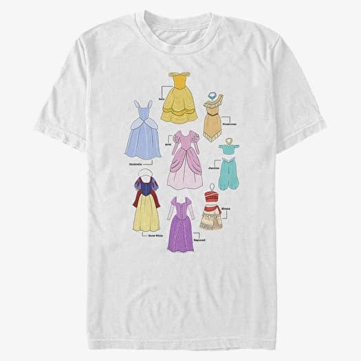 Majica Merch Disney Princess - Textbook Dresses Unisex T-Shirt White