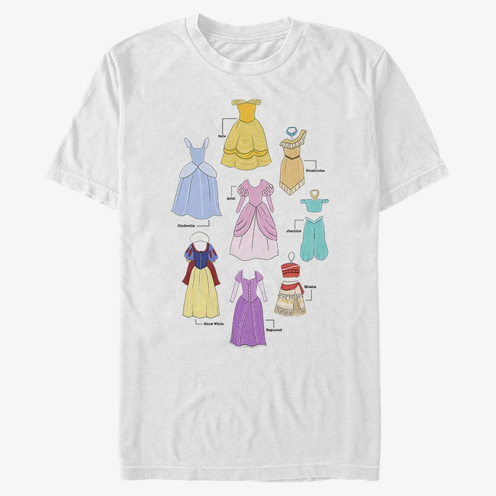 T-shirts Merch Disney Princess - Textbook Dresses Unisex T-Shirt White