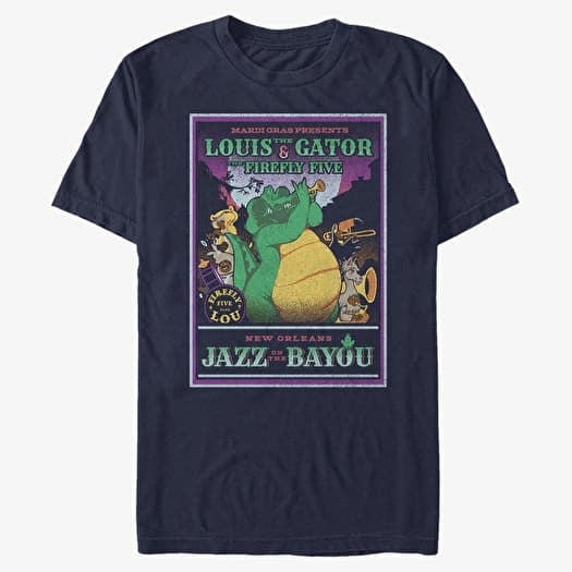 T-shirt Merch Disney The Princess & The Frog - Rockadile Unisex T-Shirt Navy Blue