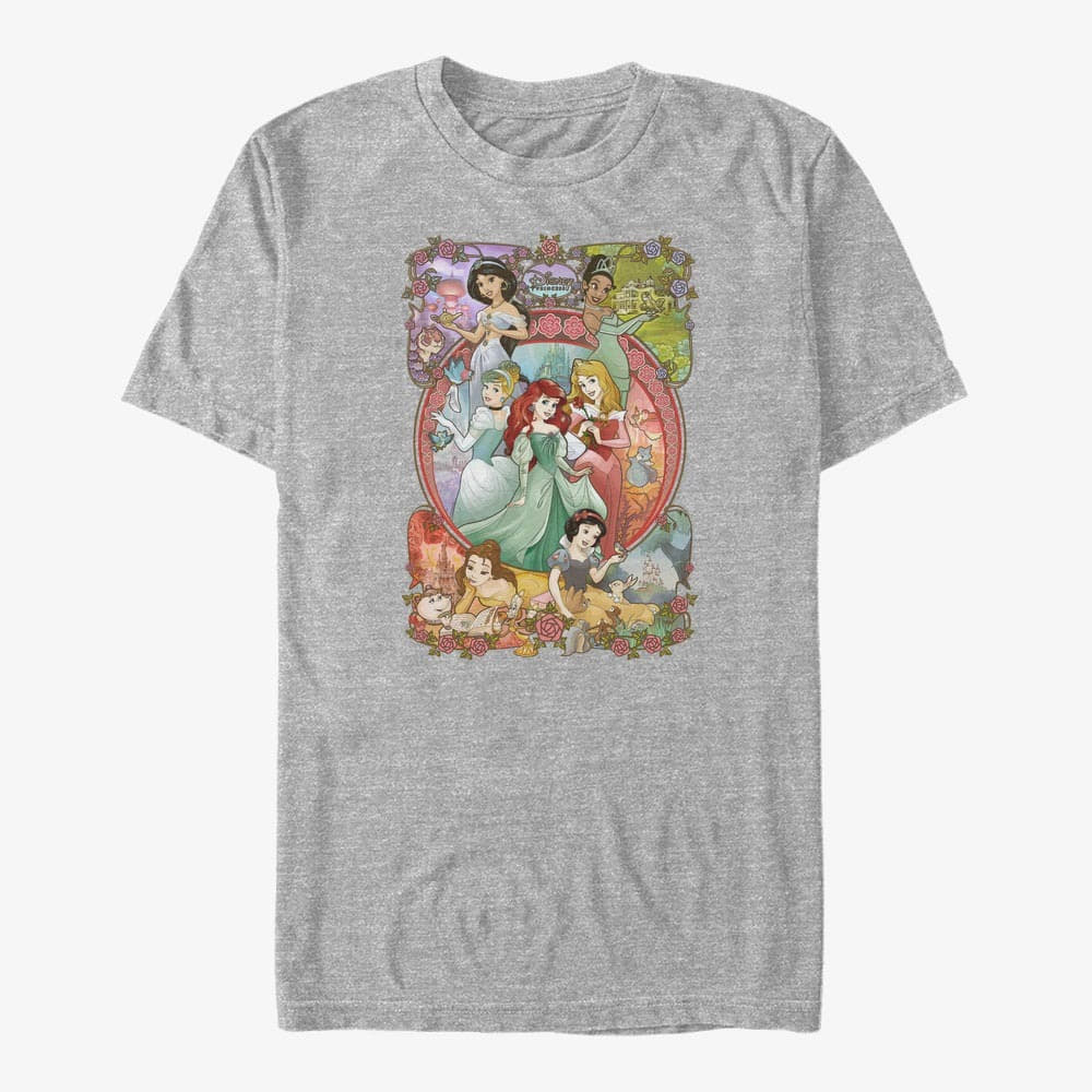 T-Shirts Merch Disney Princesses - Princess Power Unisex T-Shirt Heather Grey