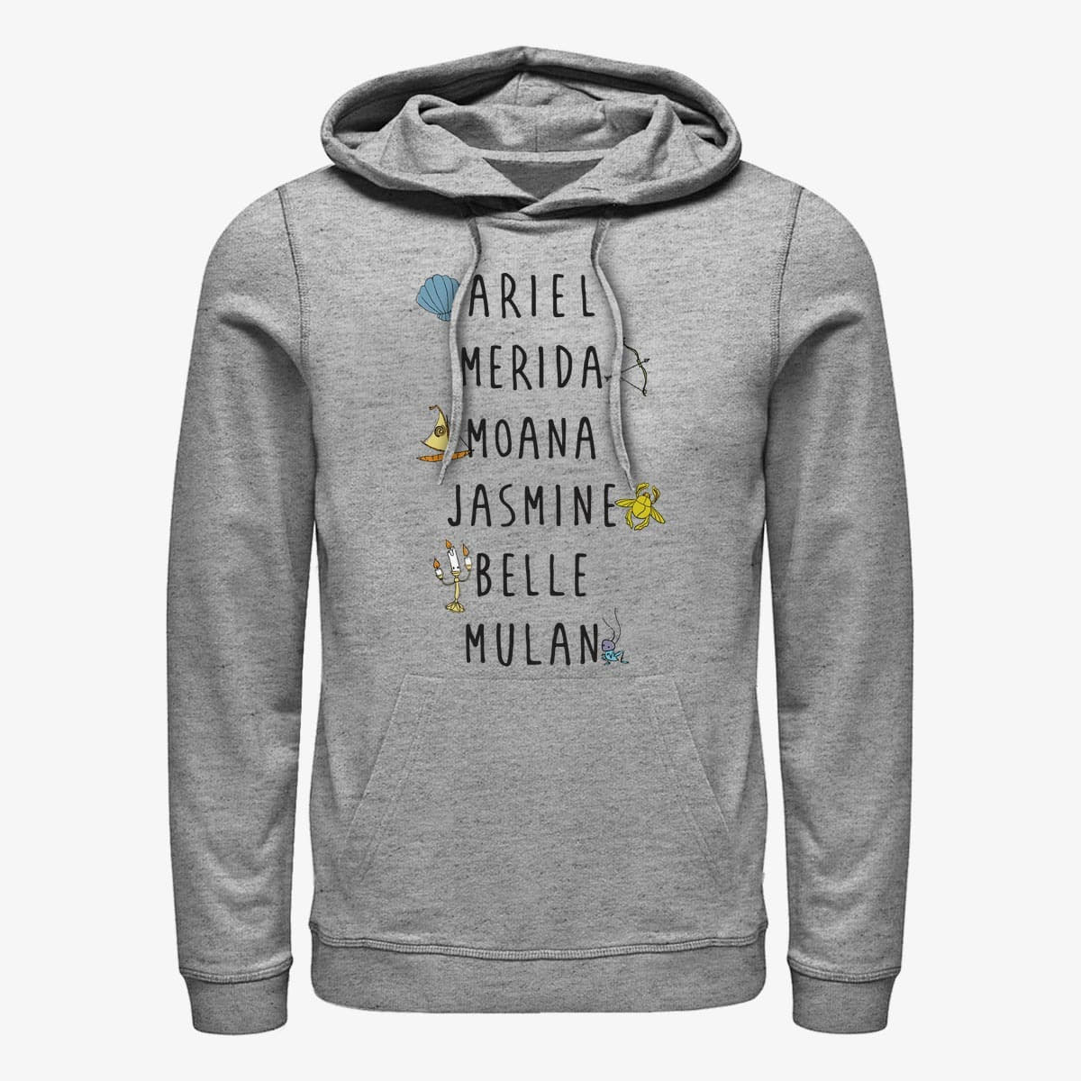Sweatshirts Merch Disney Princess - NAME STACK Unisex Hoodie Heather Grey