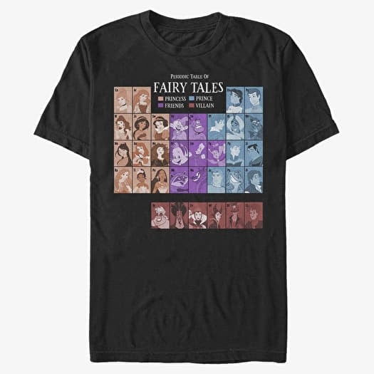 Majica Merch Marvel Disney Princesses - Princess Table Unisex T-Shirt Black