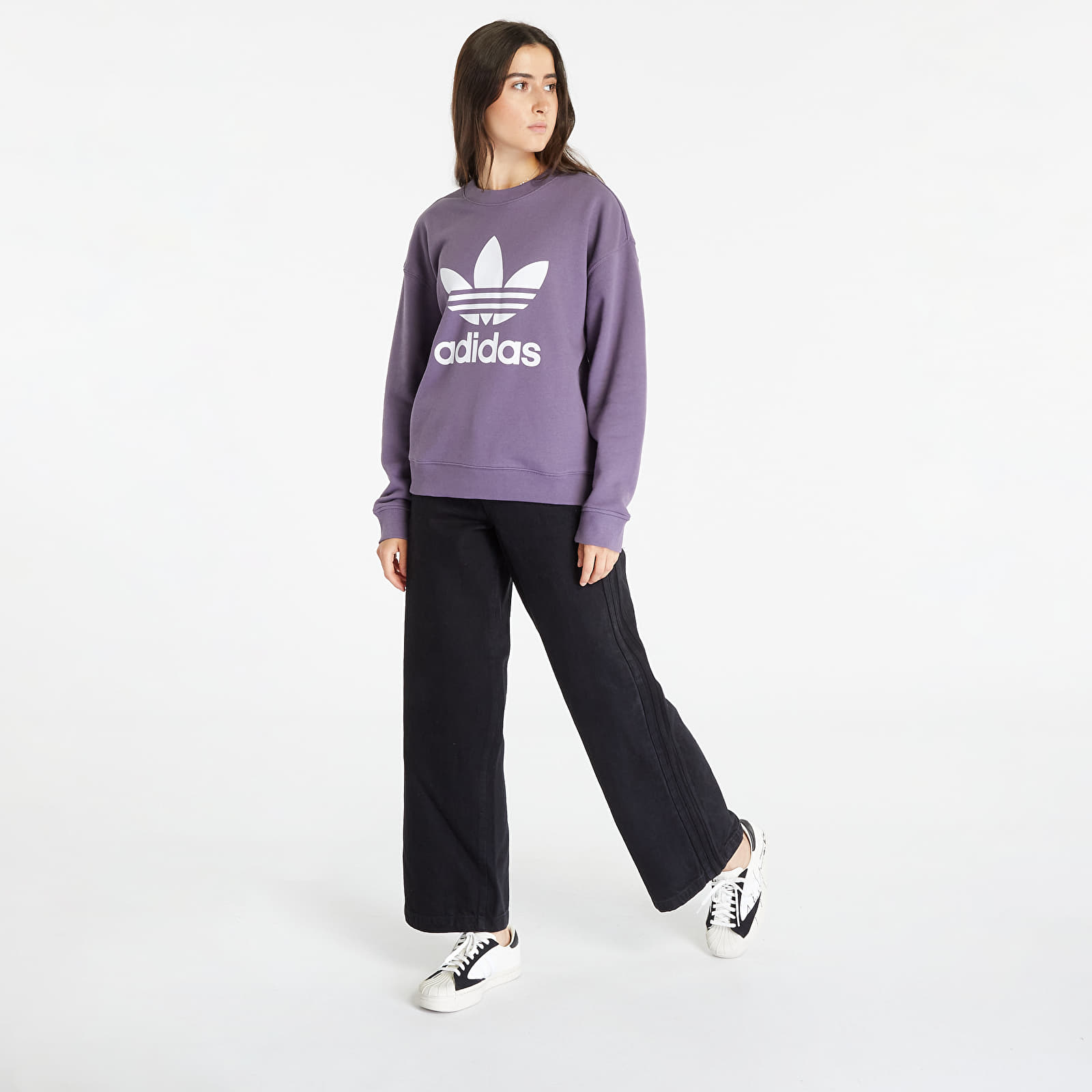 adidas Originals cotton sweatshirt Trefoil Crew Sweatshirt women's