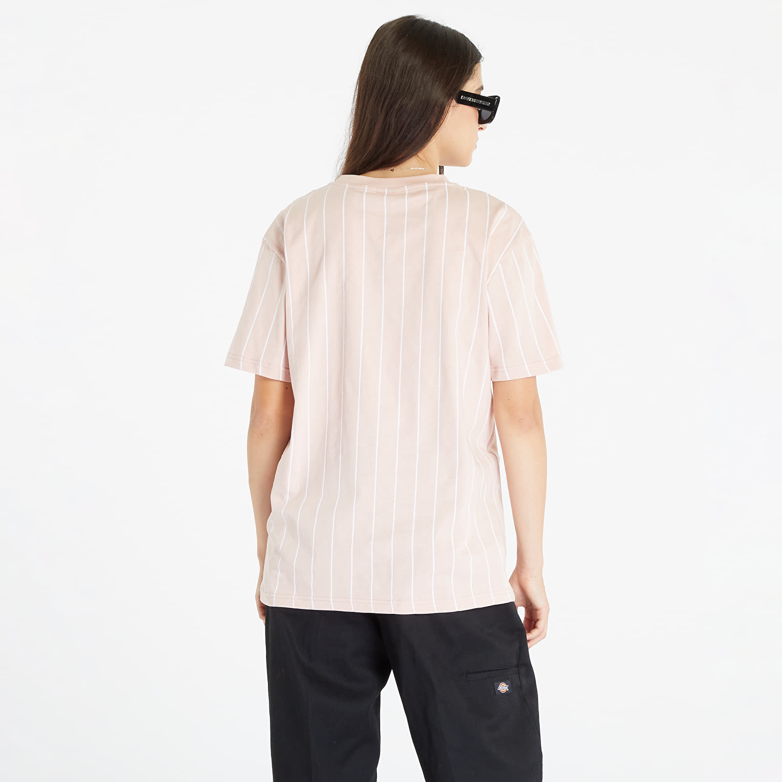Camisetas Karl Kani Small Signature Pinstripe Os Tee Dusty Rose/ White