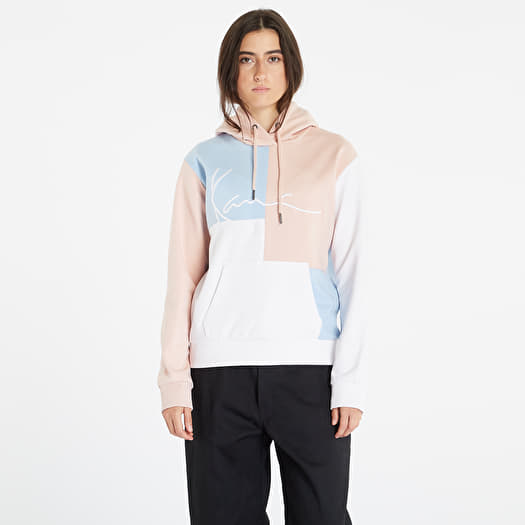 Φούτερ Karl Kani Signature Block Hoodie Dusty Rose/ Light Blue/ White