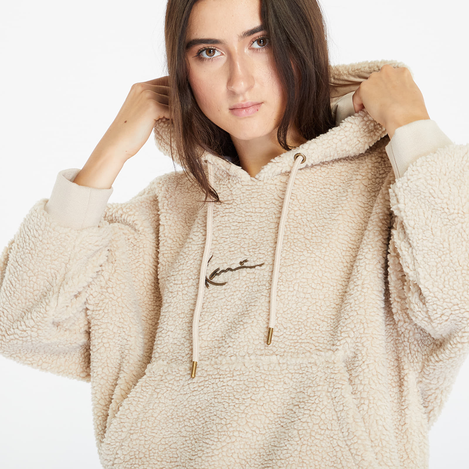 Sweatshirts Karl Kani Signature Teddy OS Hoodie Light Sand