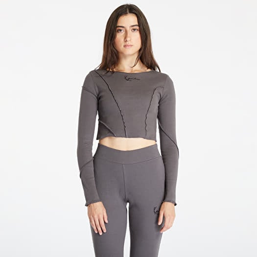 Tričko Karl Kani Small Signature Rib LS Anthracite