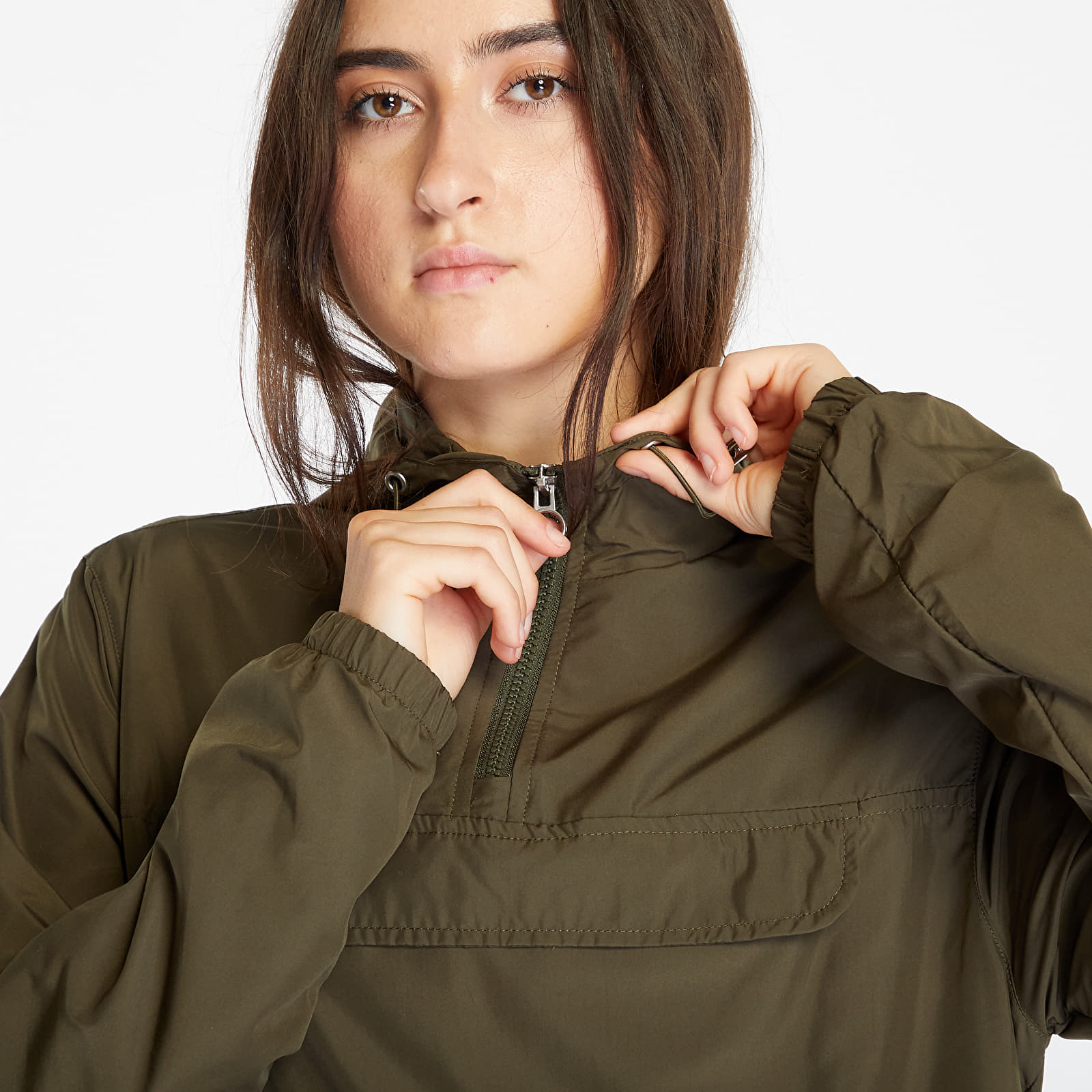 Jacken Urban Classics Ladies Basic Pull Over Jacket Dark Olive