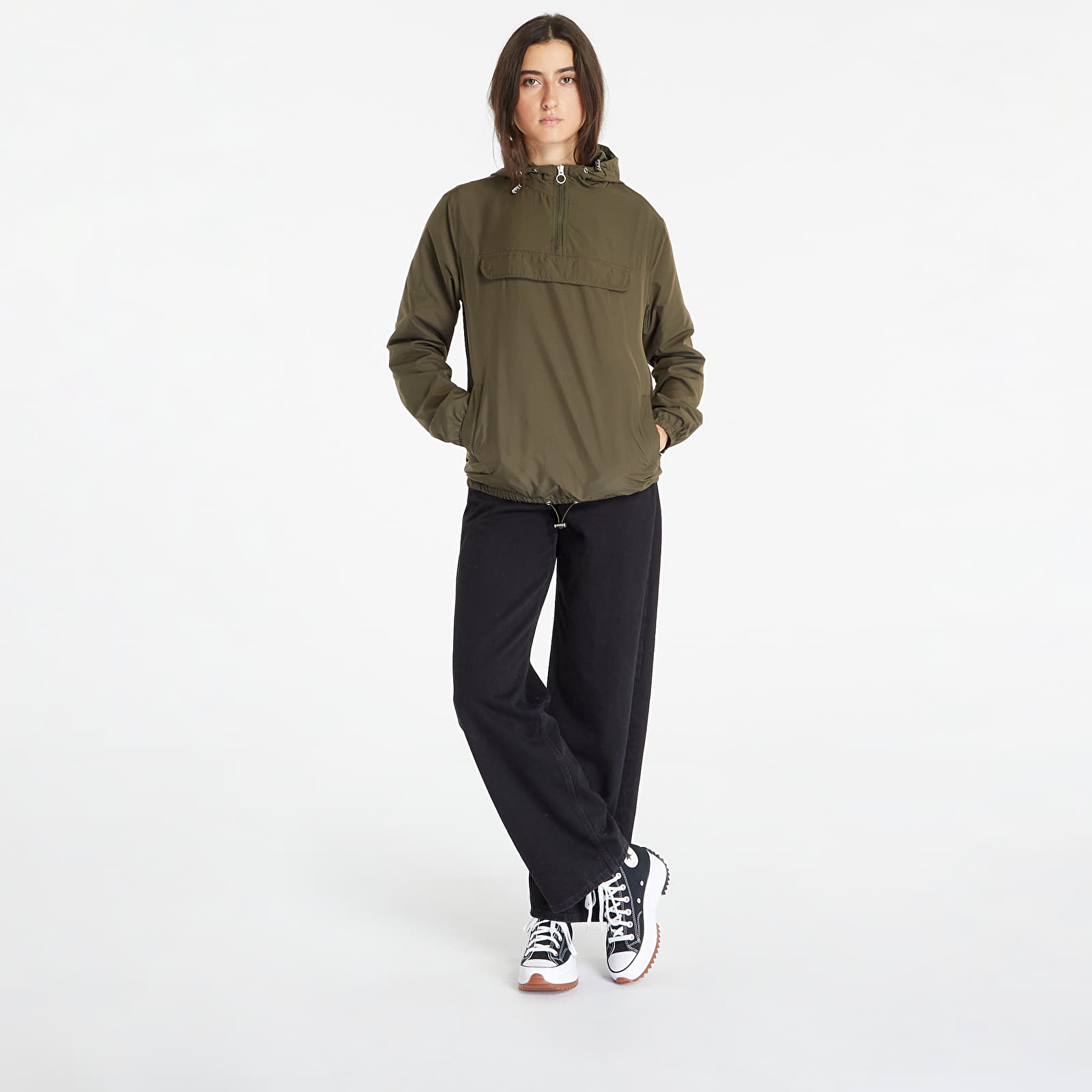 Jacken Urban Classics Ladies Basic Pull Over Jacket Dark Olive