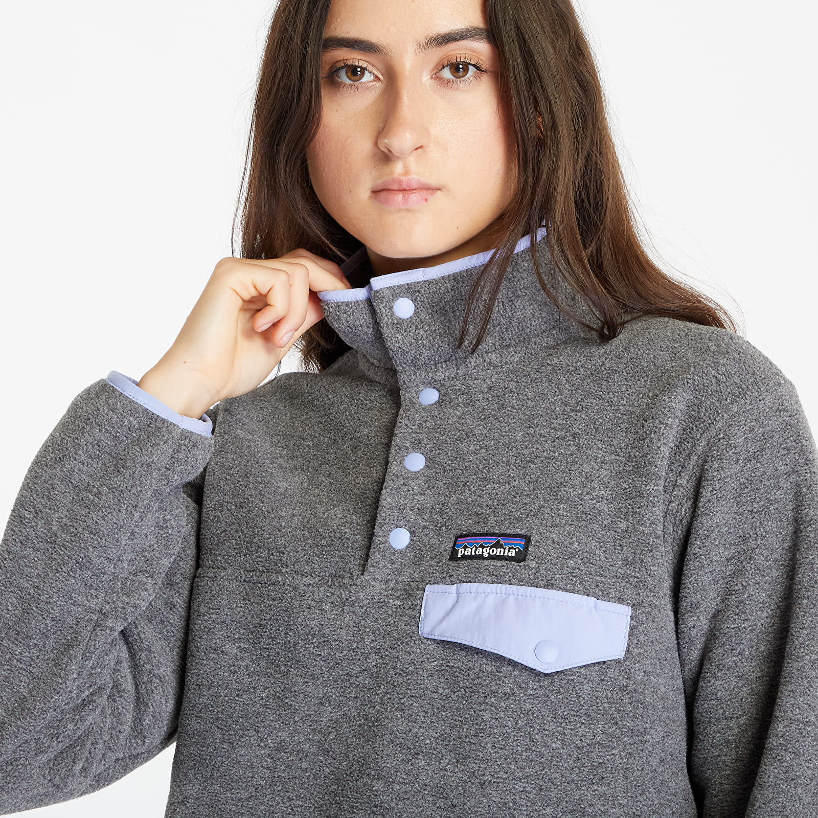 Sweatshirts Patagonia W s LW Synch Snap T P O Nickel w Pale Periwinkle Queens