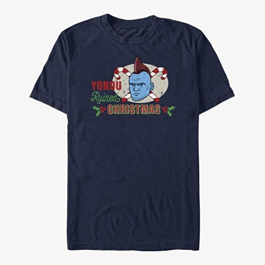 T-shirt Merch Marvel The Guardians of the Galaxy Holiday Special - Yondu Ruined Xmas Cartoon Unisex T-Shirt Navy Blue