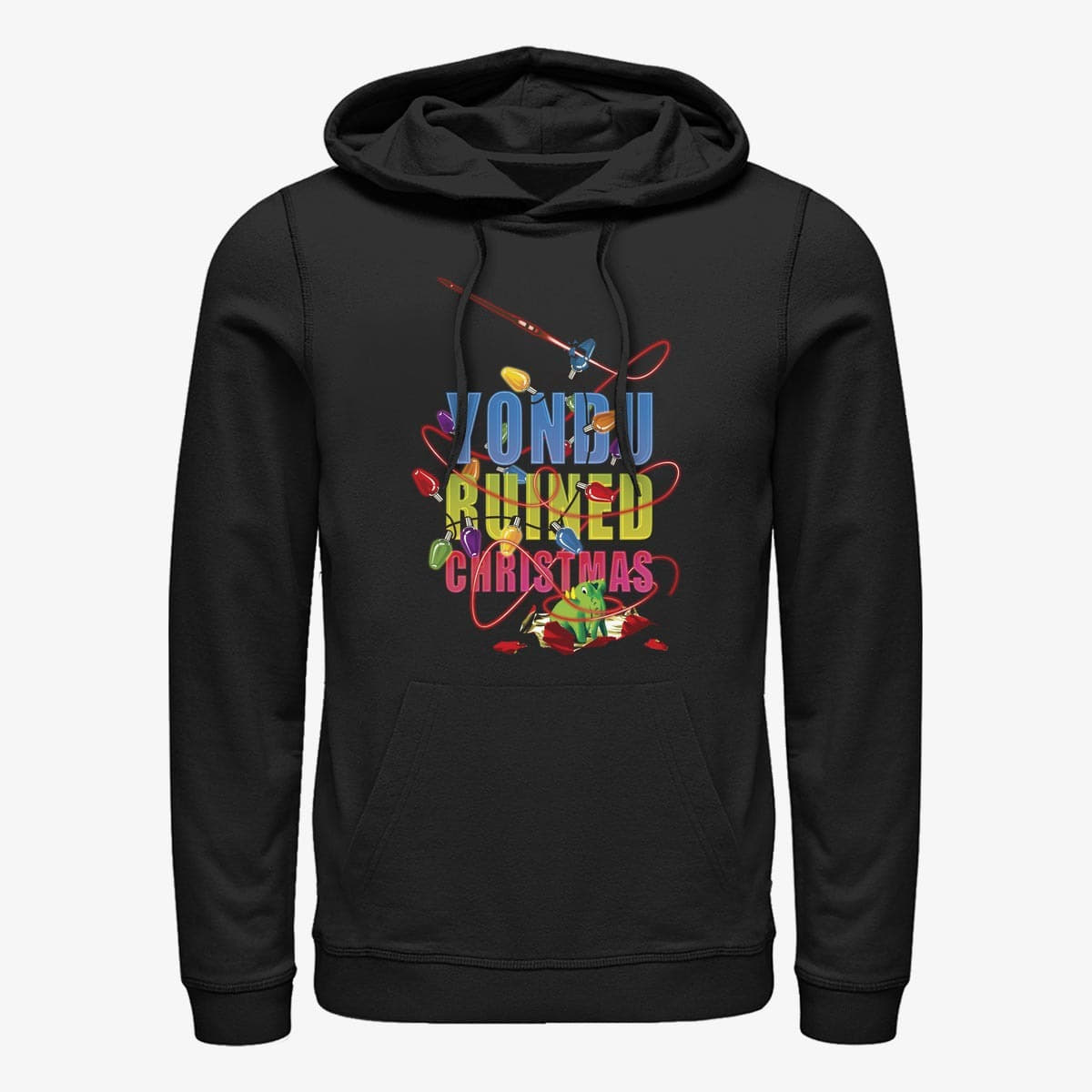 Kapuutsikud ja kampsunid Merch Marvel The Guardians of the Galaxy Holiday Special - Yondu Ruined Xmas Neon Unisex Hoodie Black