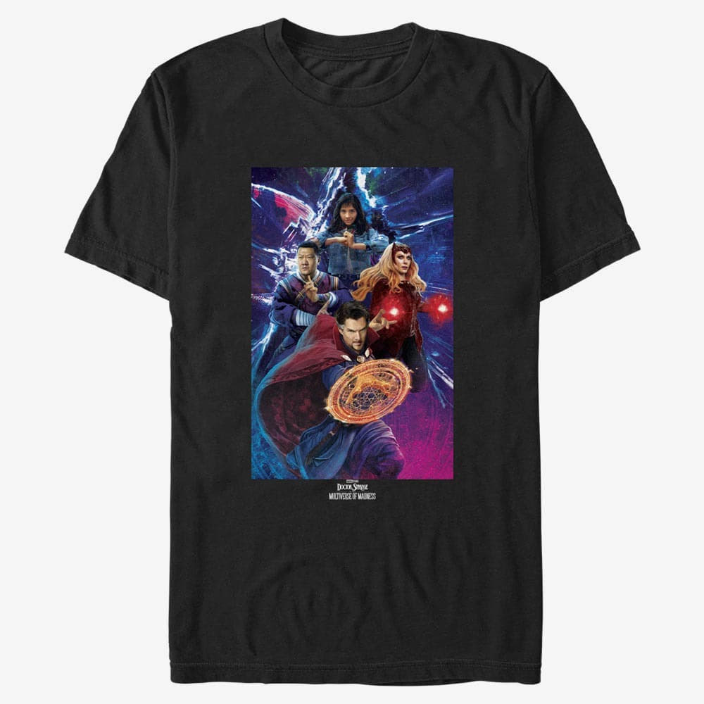 Trička Merch Marvel Doctor Strange in the Multiverse of Madness - Dr Strange Group Shot Unisex T-Shirt Black
