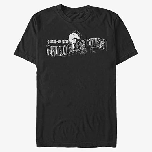 Tričko Merch Disney Classics Nightmare Before Christmas - Greetings Halloween Town Unisex T-Shirt Black