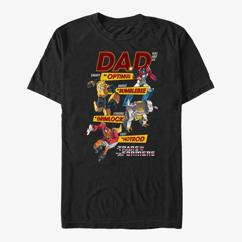 Magliette Merch Hasbro Vault Transformers - Dad You Are As Transformers Core Characters Unisex T-Shirt Black