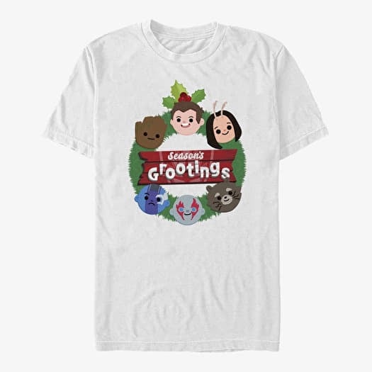 Marškinėliai Merch Marvel The Guardians of the Galaxy Holiday Special - Seasons Grootings Unisex T-Shirt White