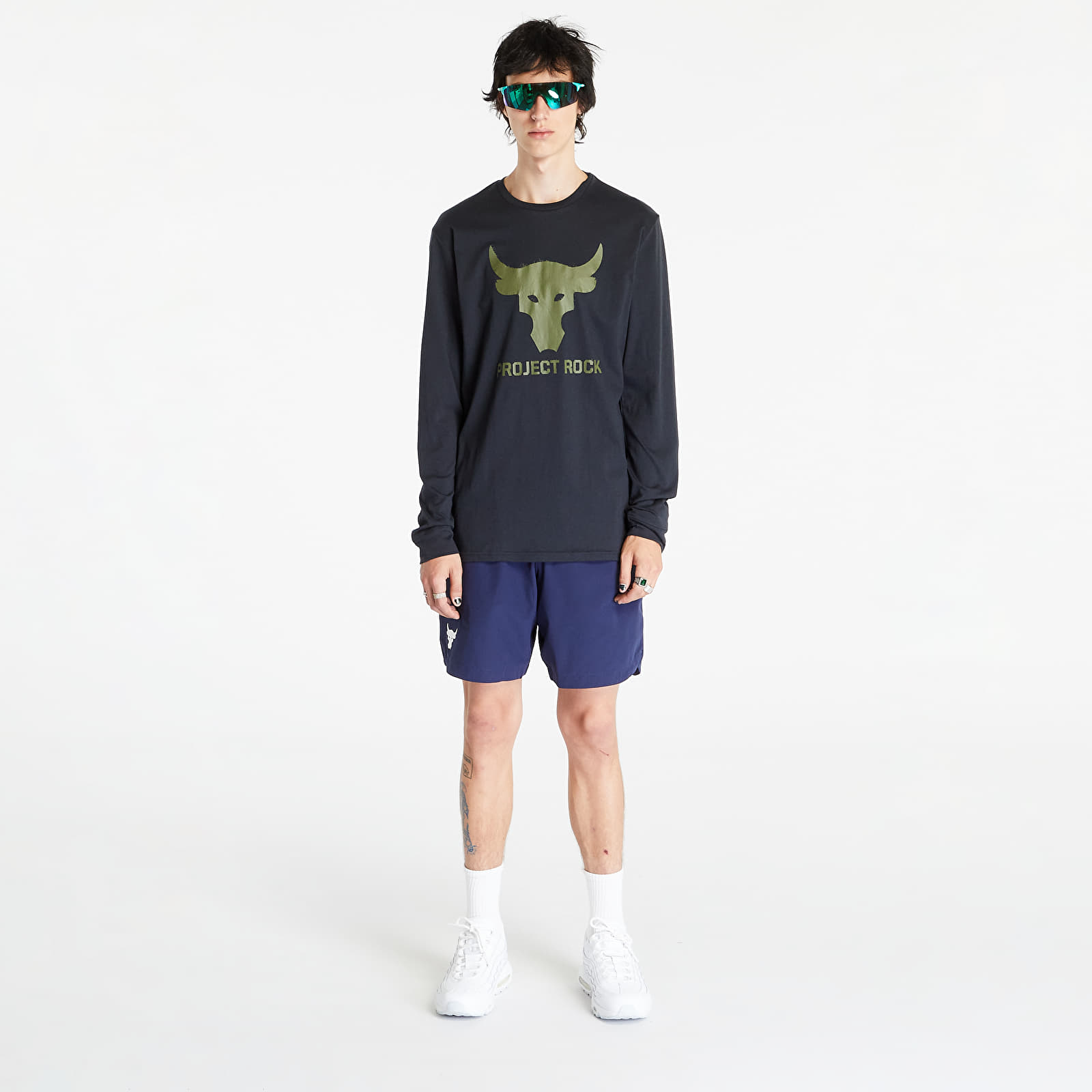 Pantalones cortos Under Armour Project Rock Woven Shorts Midnight Navy/ White